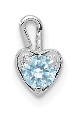 good-looking heart March baby birthstone charm